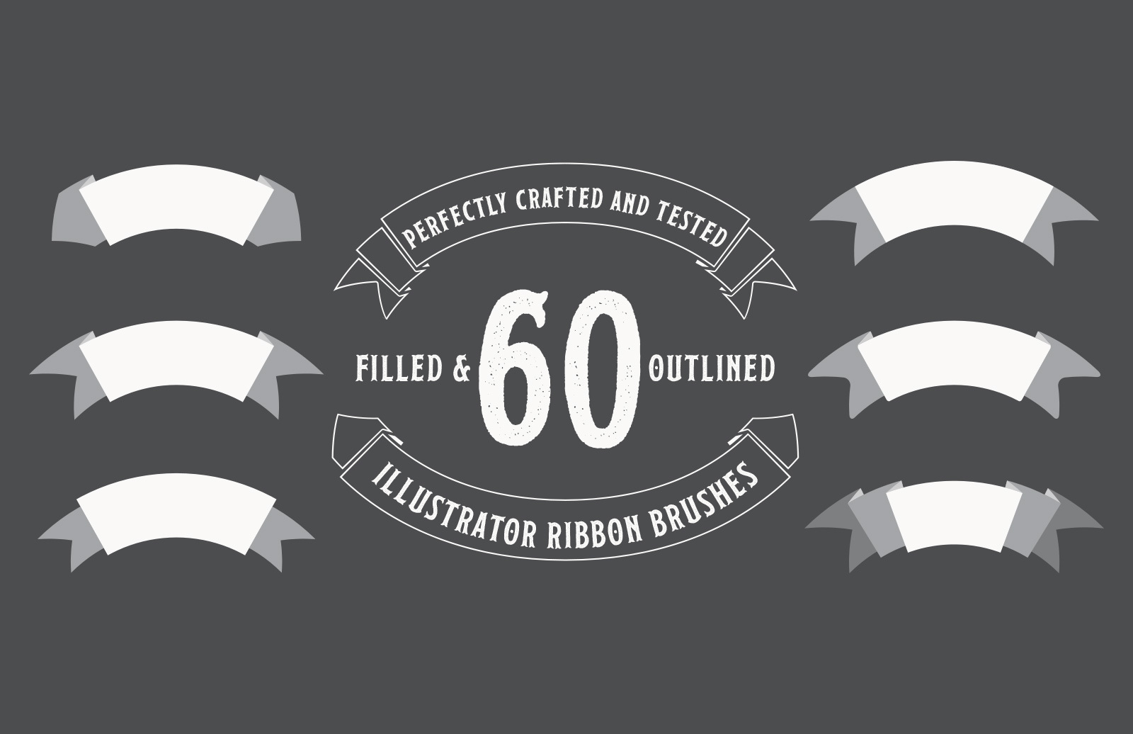 60 Illustrator Ribbon Brushes Medialoot