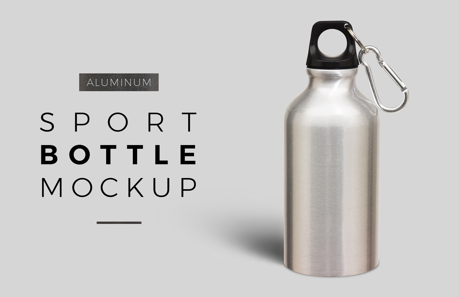 Aluminum Sport Bottle Mockup — Medialoot