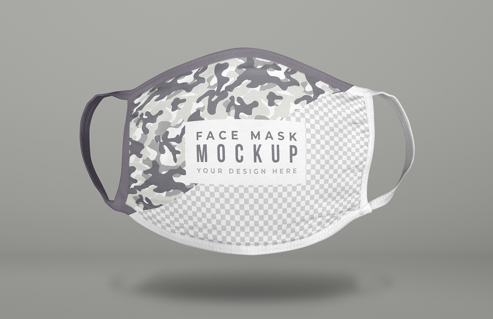 Floating COVID Face Mask Mockup — Medialoot