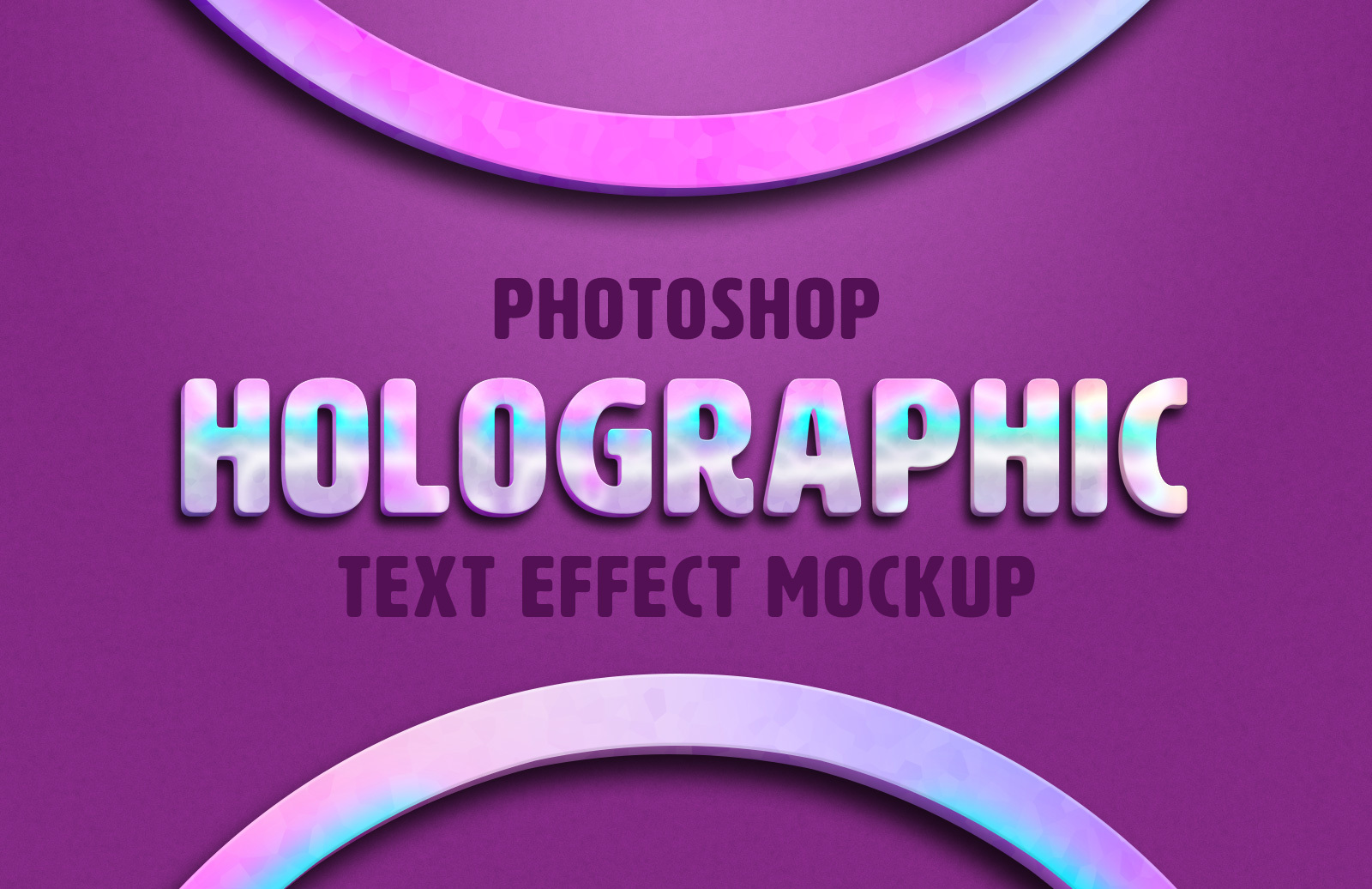 Download Holographic Text Effect Mockup Medialoot