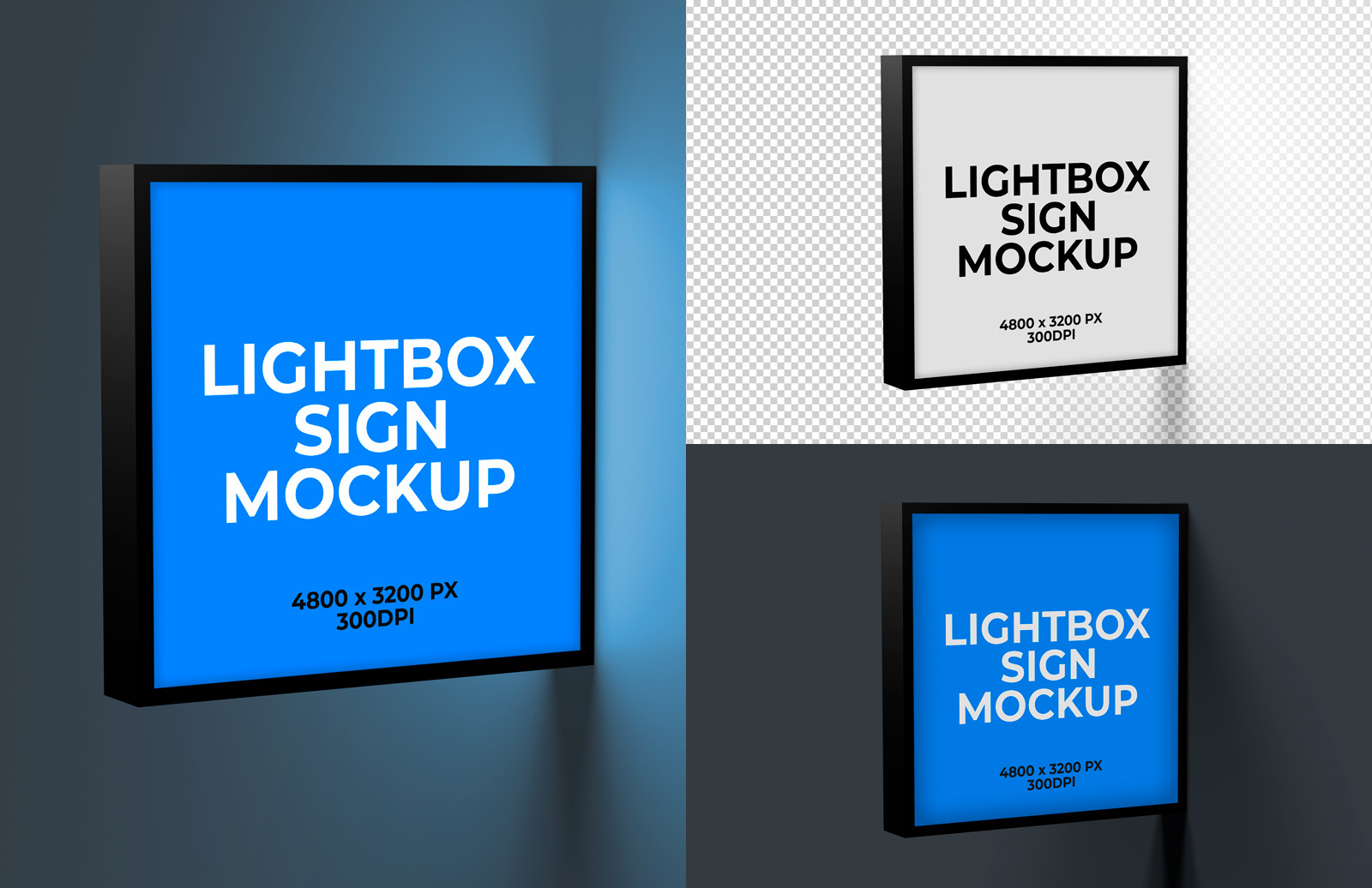 Download Lightbox Sign Mockup Medialoot