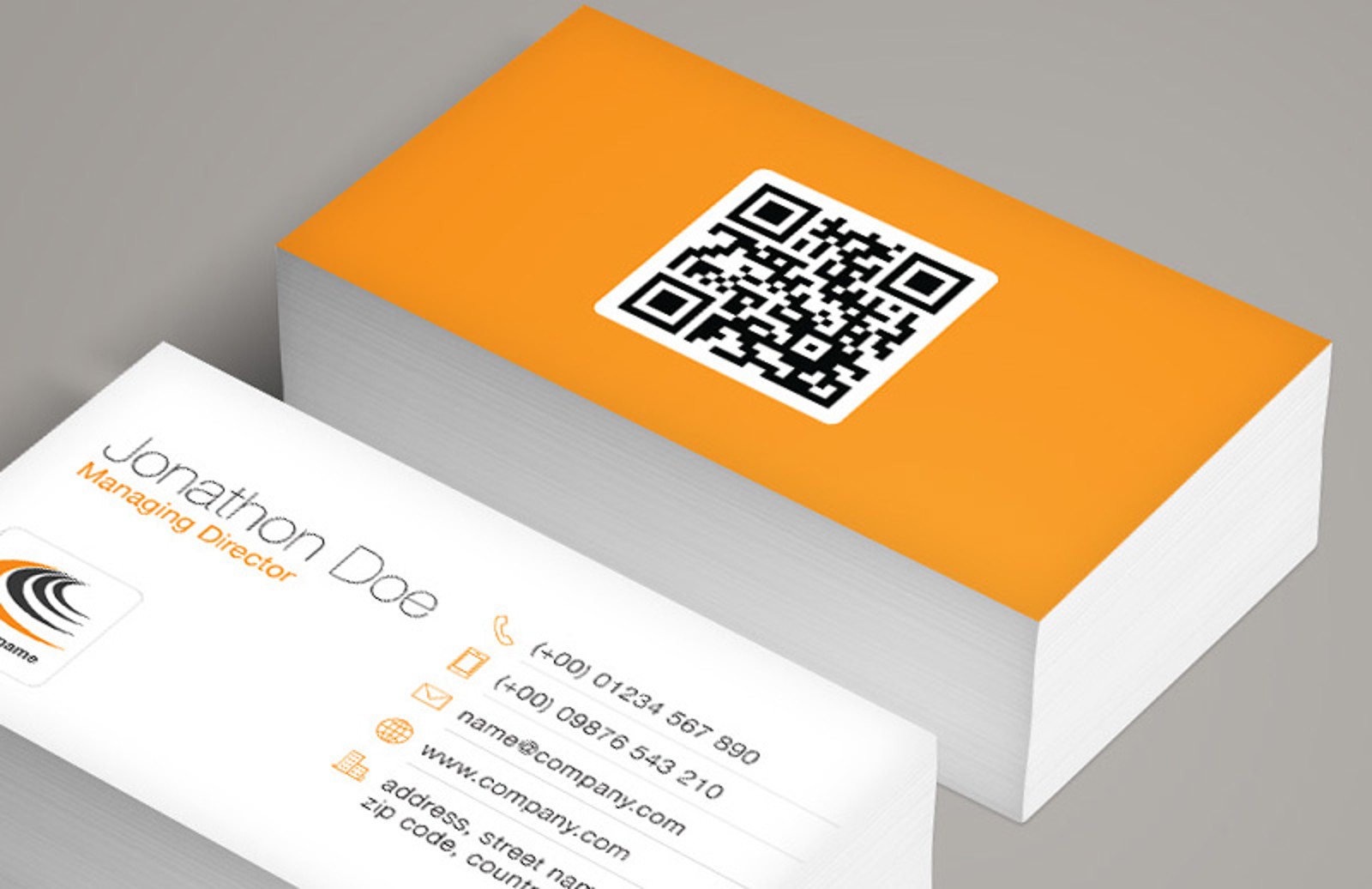 QR Code Business Card Template — Medialoot