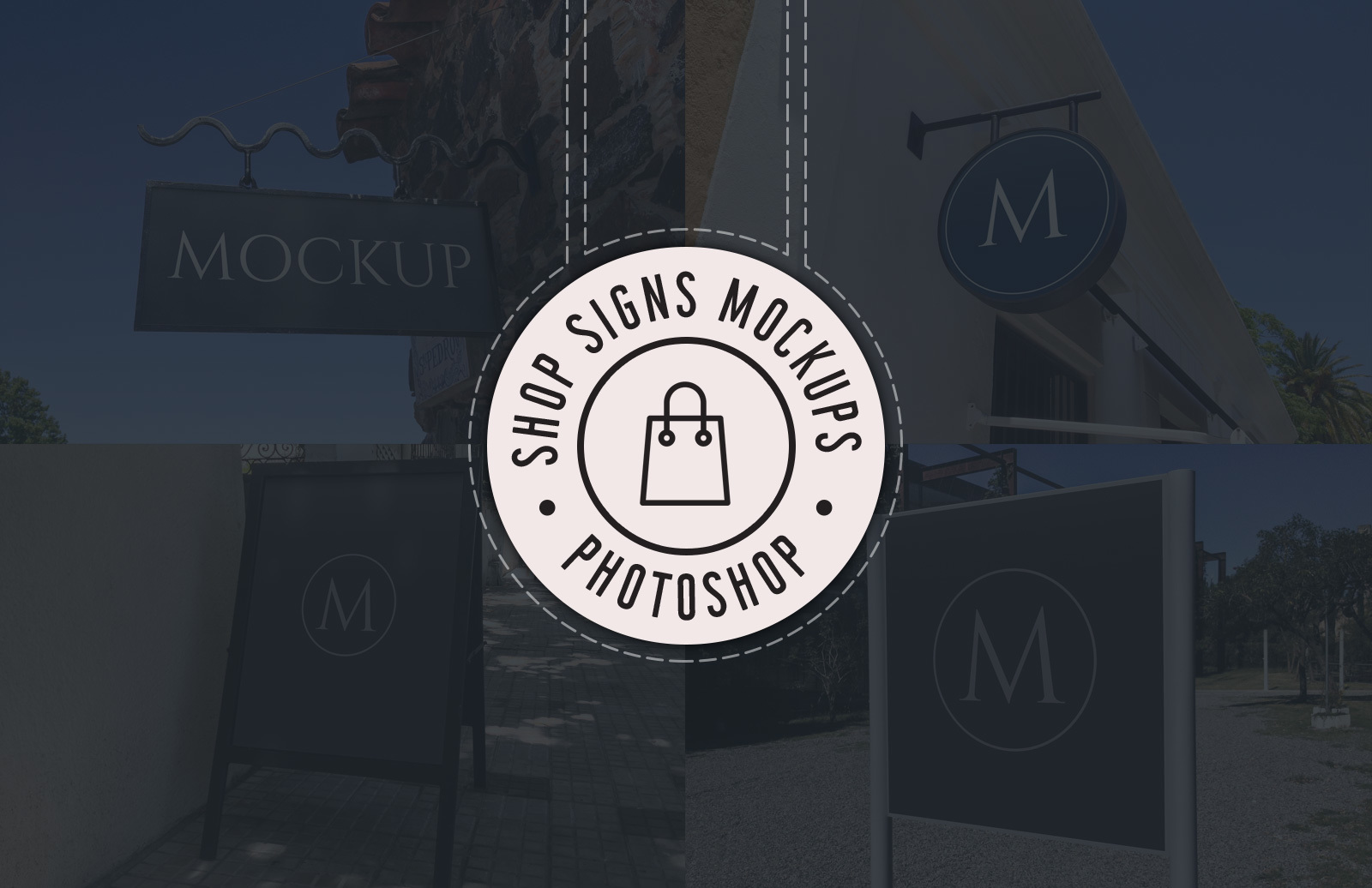 Download Realistic Shop Sign Mockups Psd Medialoot