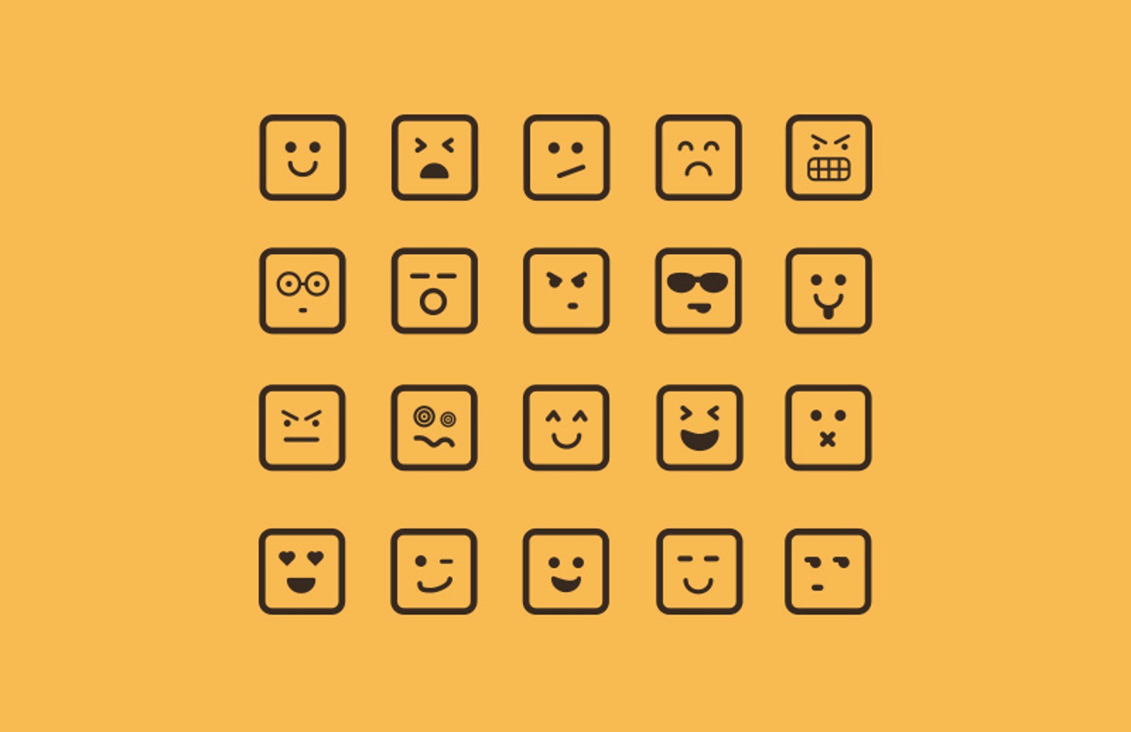 Vector Square Emoticons — Medialoot