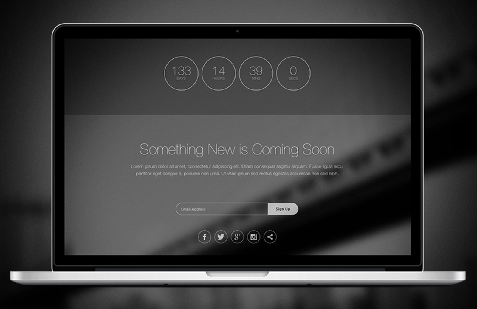 Thin HTML5 Coming Soon Template — Medialoot