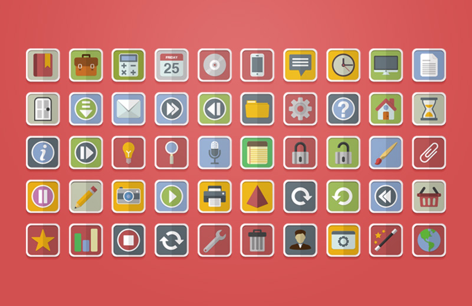 Download Free Flat Vector Icons — Medialoot