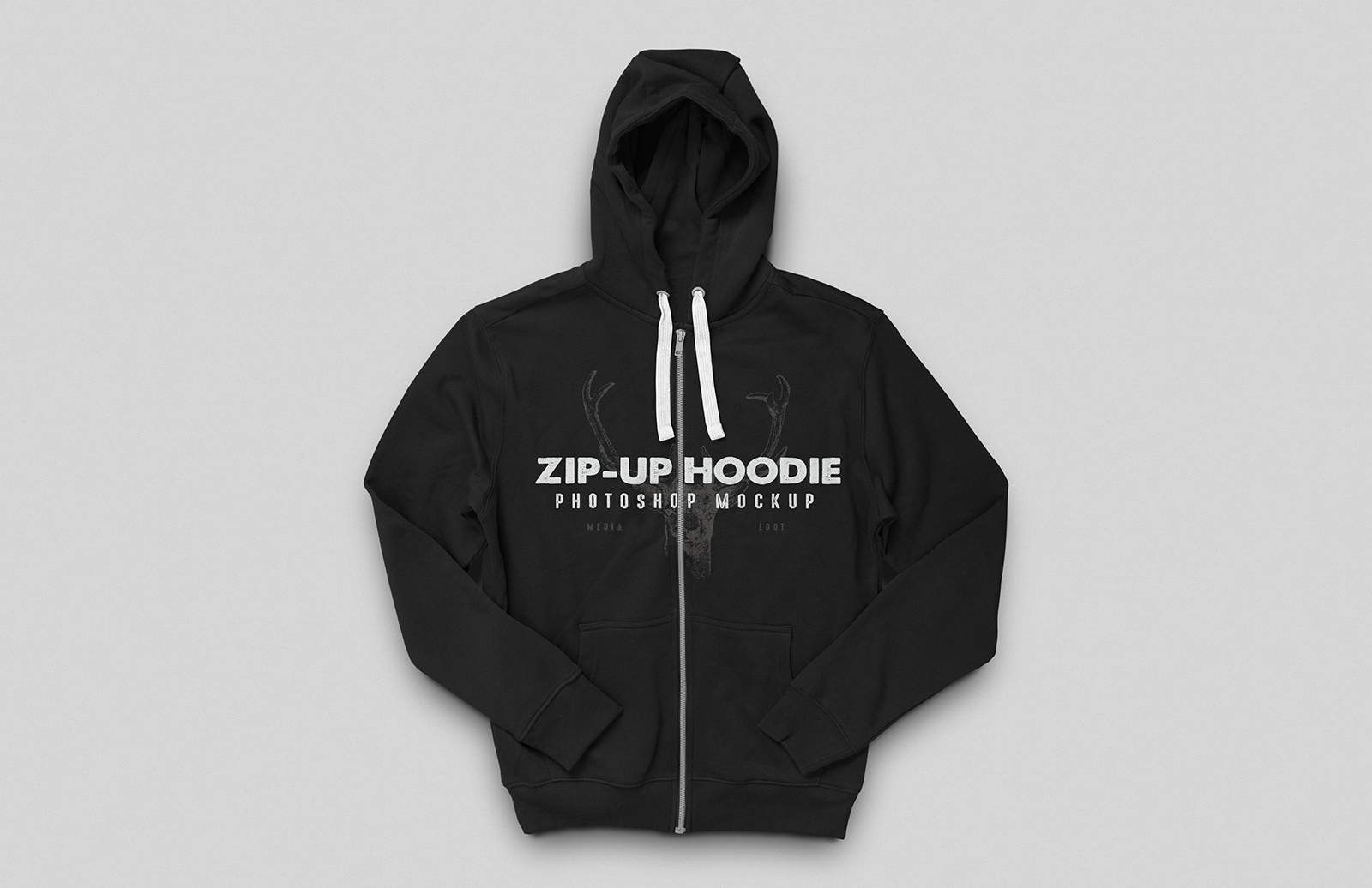 ZipUp Hoodie Mockup for — Medialoot