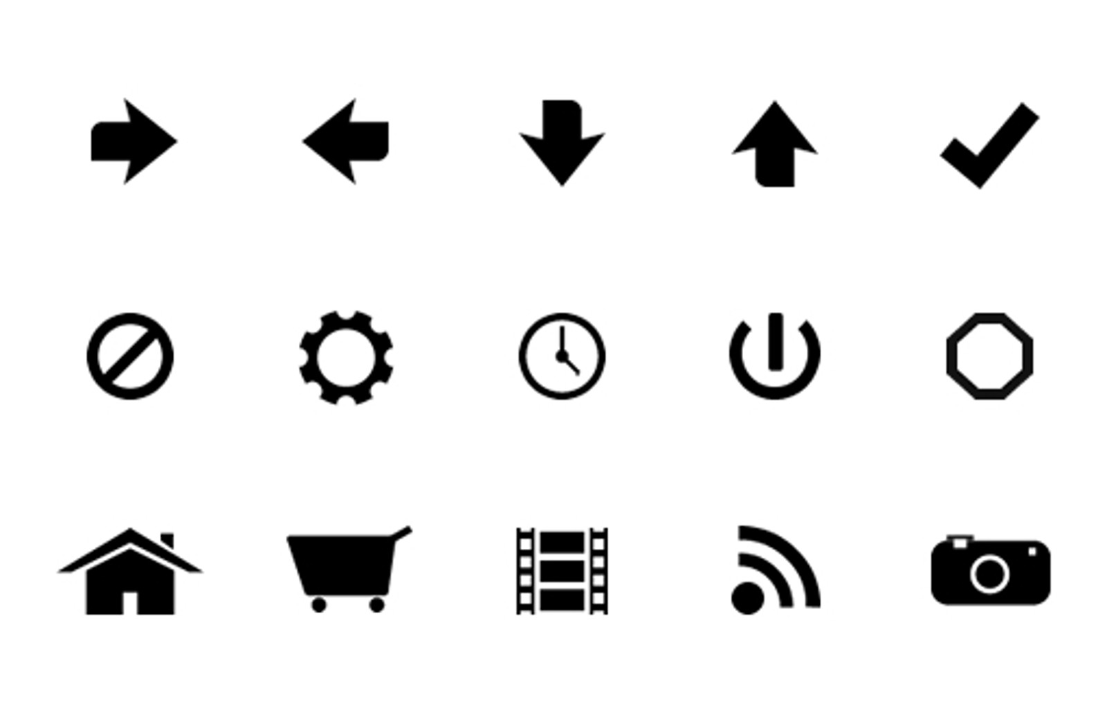 Monochrome Symbols Icon Set 1 — Medialoot