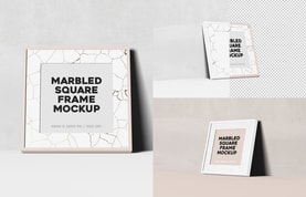 Marbled Square Frame Mockup