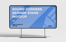 Round Corners Banner Stand Mockup