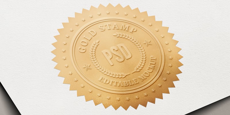 certificate gold seal psd