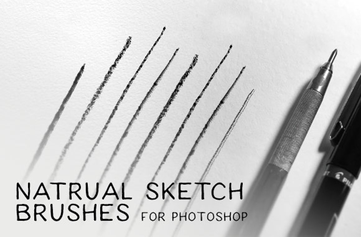 Natural Sketch  Brushes  for Photoshop  WeGraphics