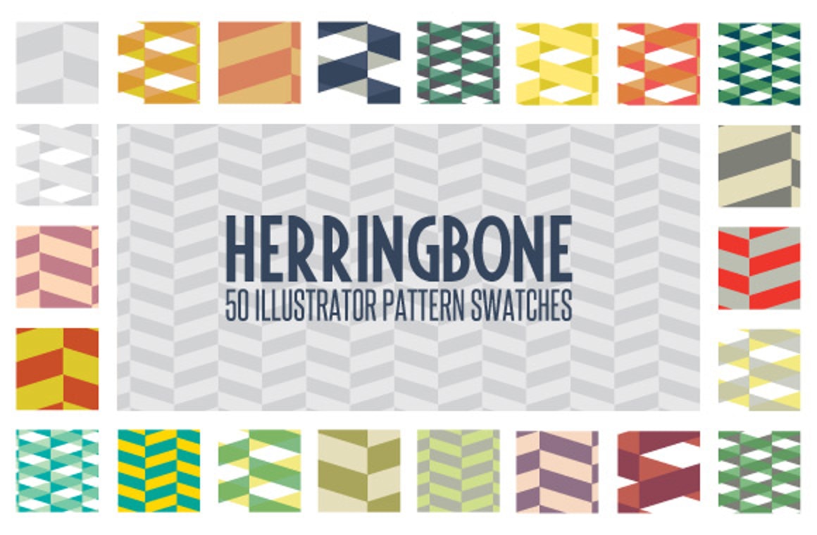 50 Free Herringbone Illustrator Pattern Swatches