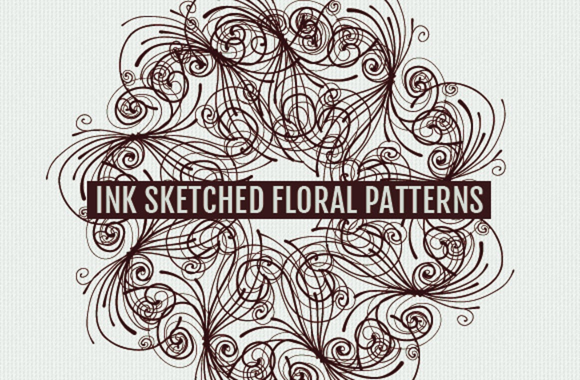 25 Ink Sketched Vector Florals
