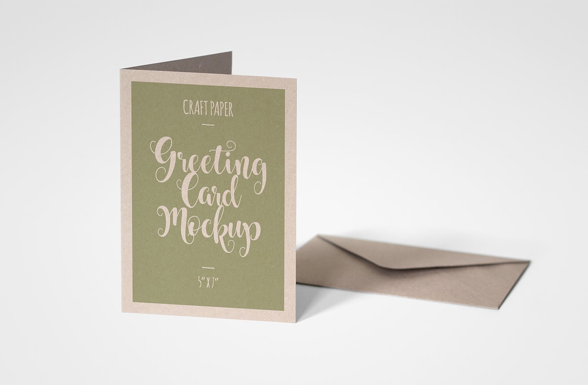 Craft Paper Greeting Card Mockup