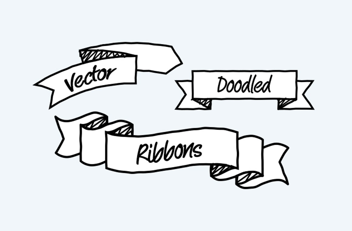 Vector Doodled Ribbons