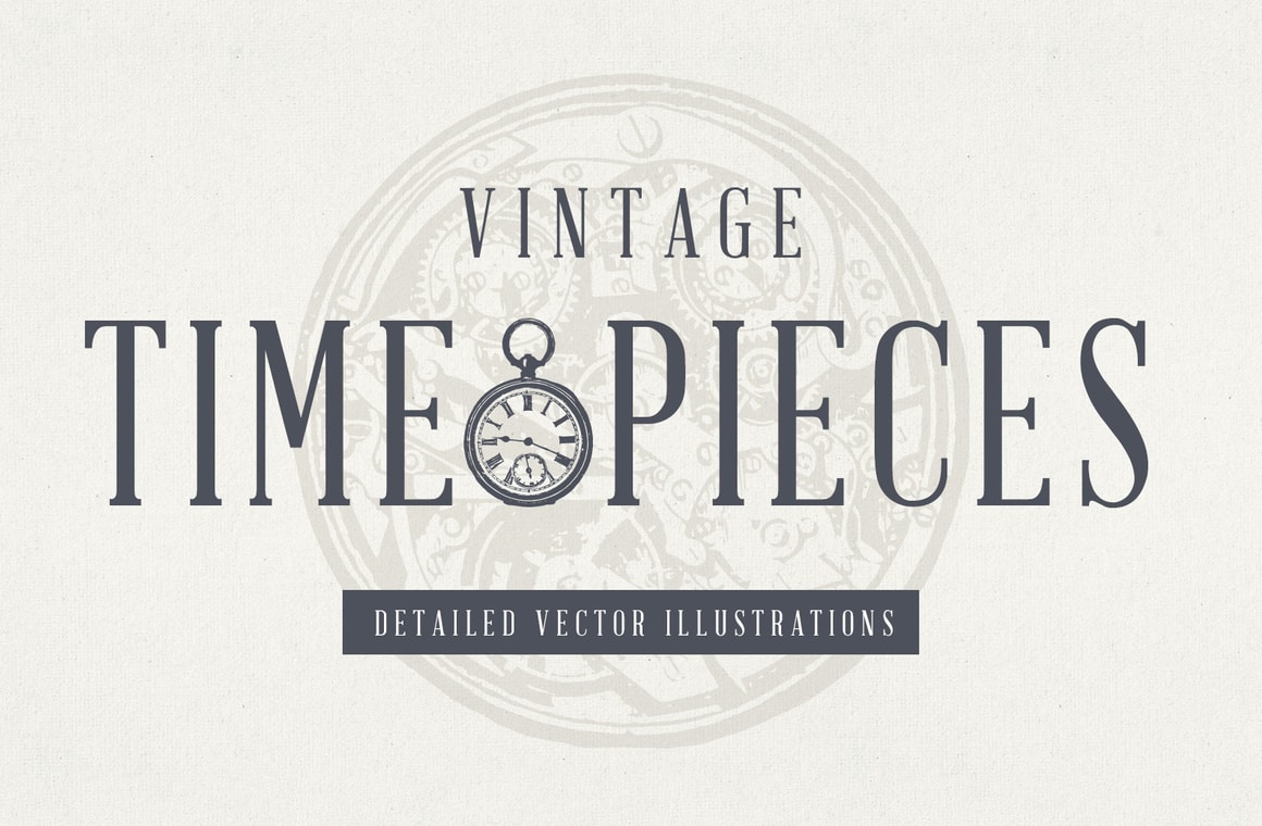Vintage Clocks & Timepiece Illustrations