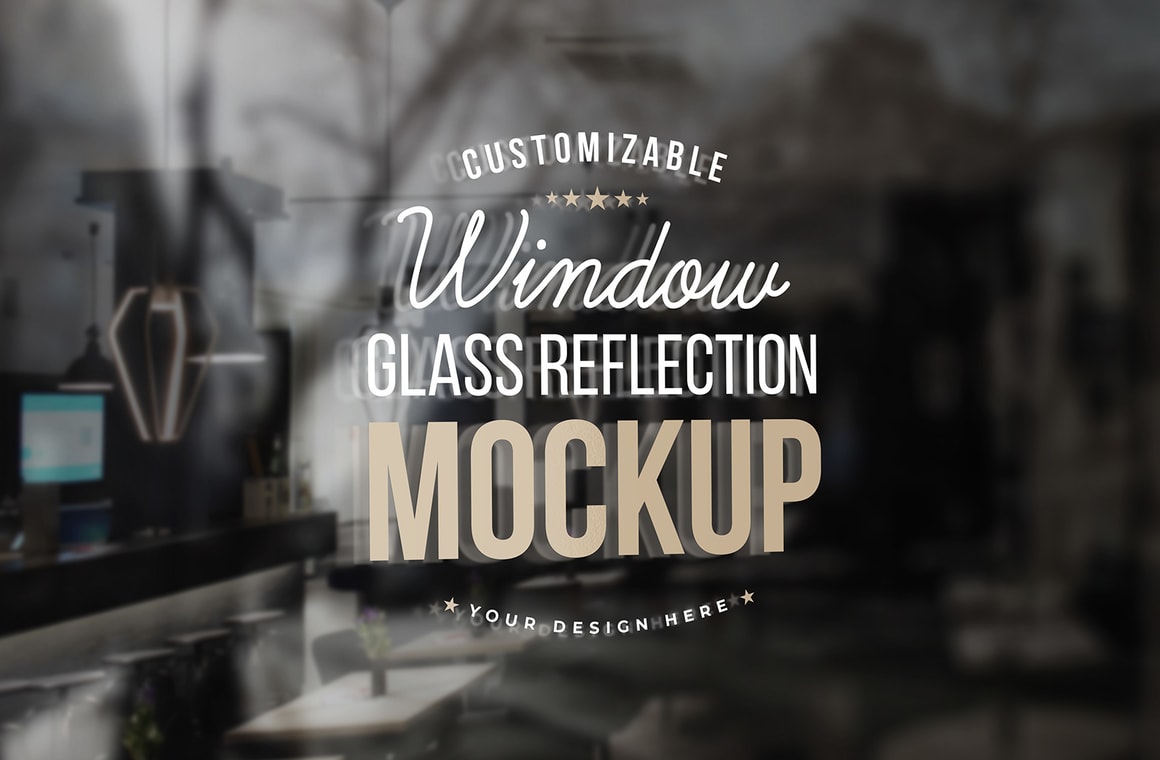Window Glass Reflection Mockup