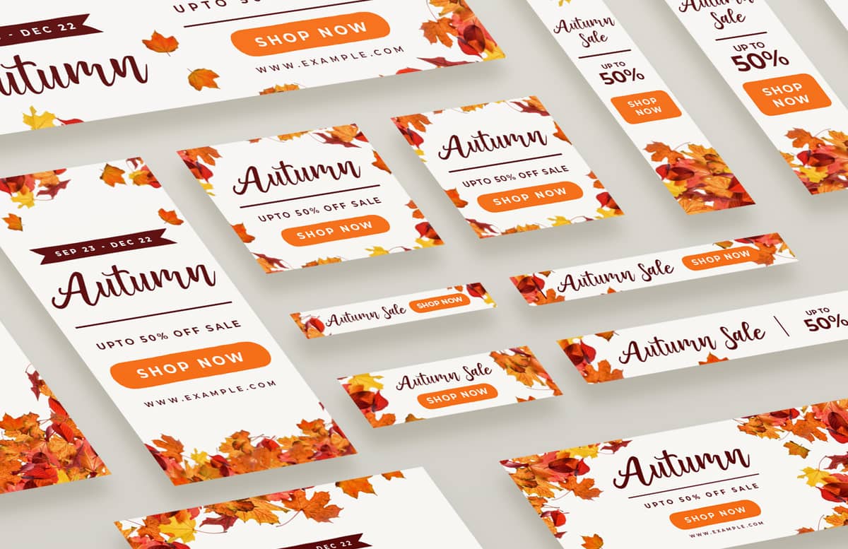 Autumn Web Banners Social Media Pack Preview 1