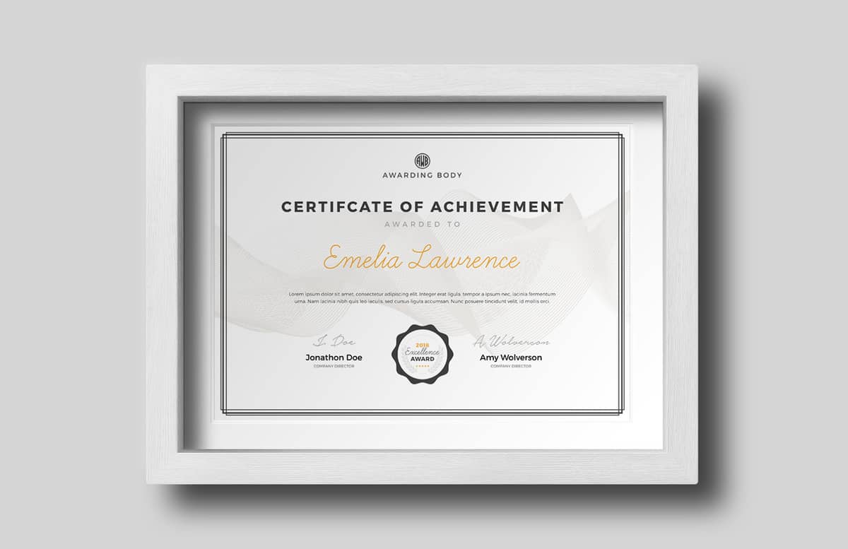 Certificate Of Achievement Template Preview 1B