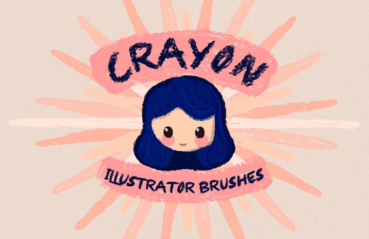 Crayon Illustrator Brushes Preview 1