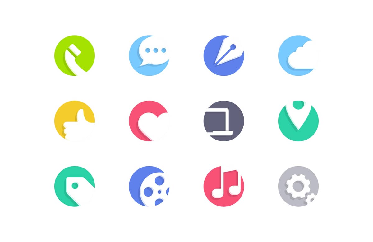 Cutout  Flat  Vector  Icons  Preview 1