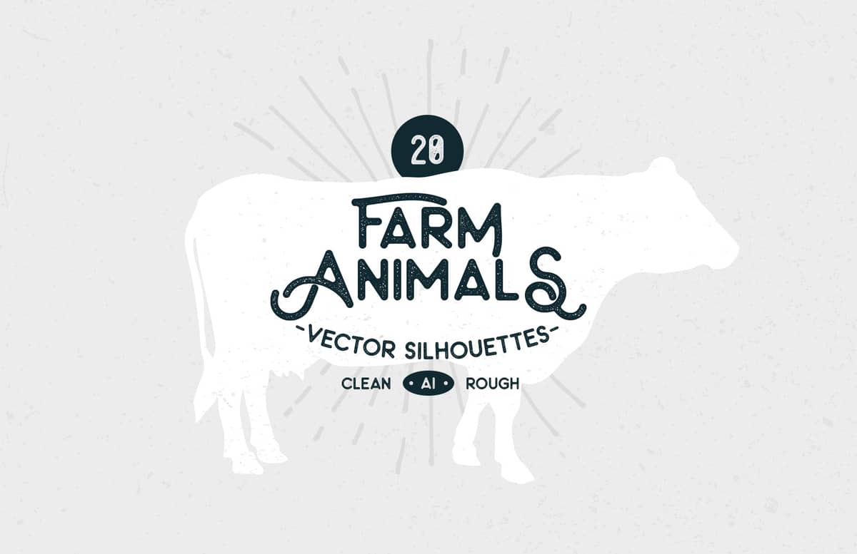 Farm Animals Vector Silhouettes Preview 1