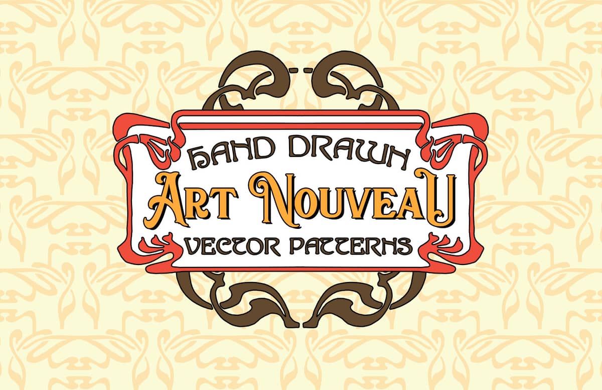 Hand Drawn Art Nouveau Vector Patterns Preview 1