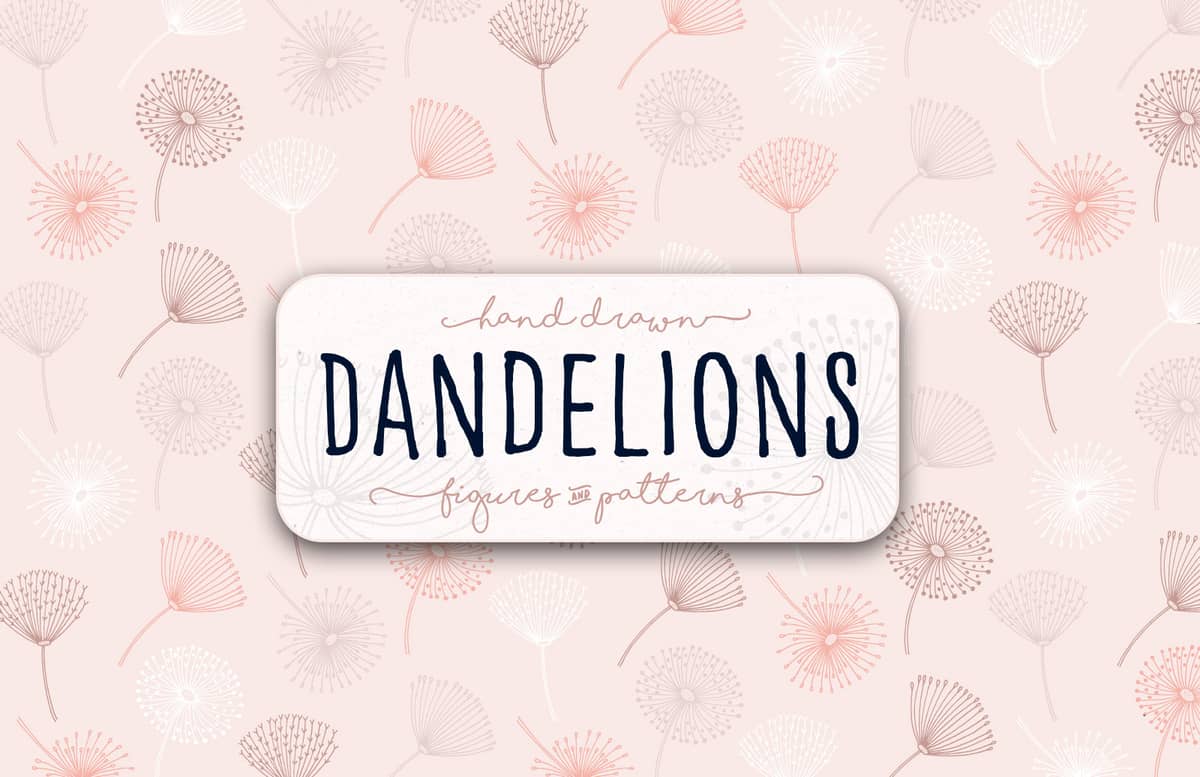 Hand Drawn Dandelions Preview 1