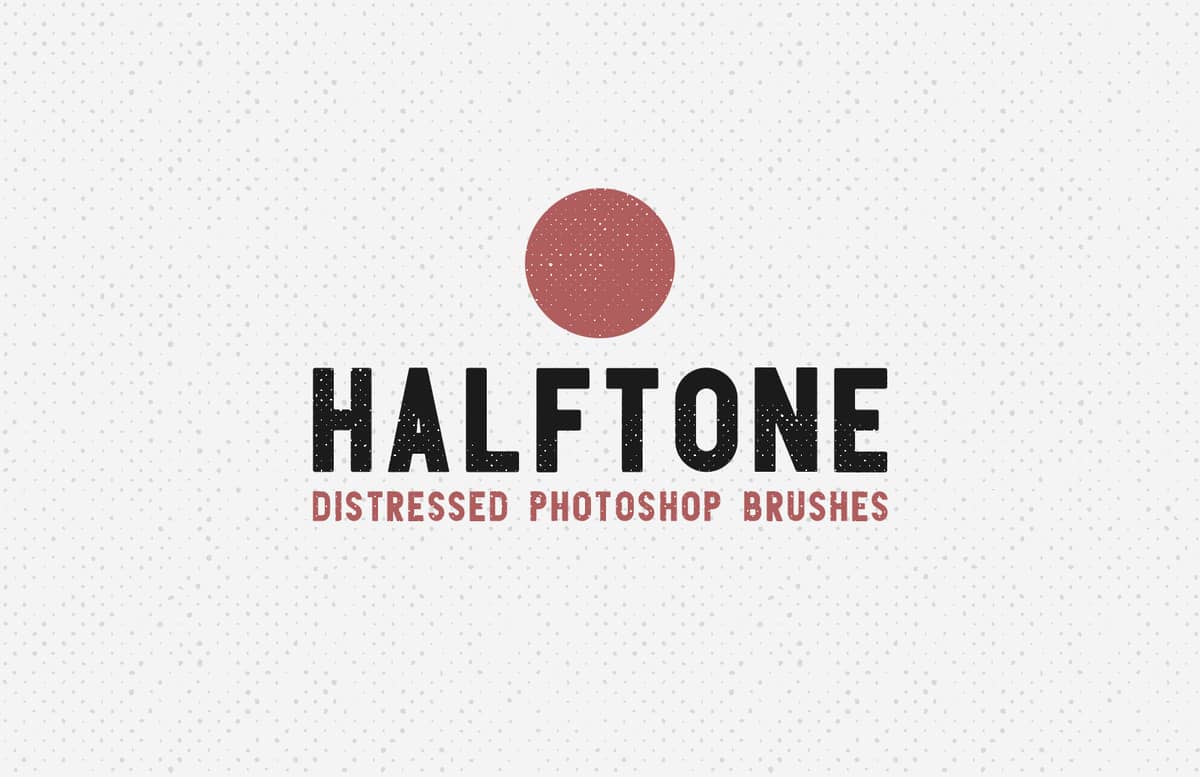 Halftone Distressed Photoshop Brushes Preview 1