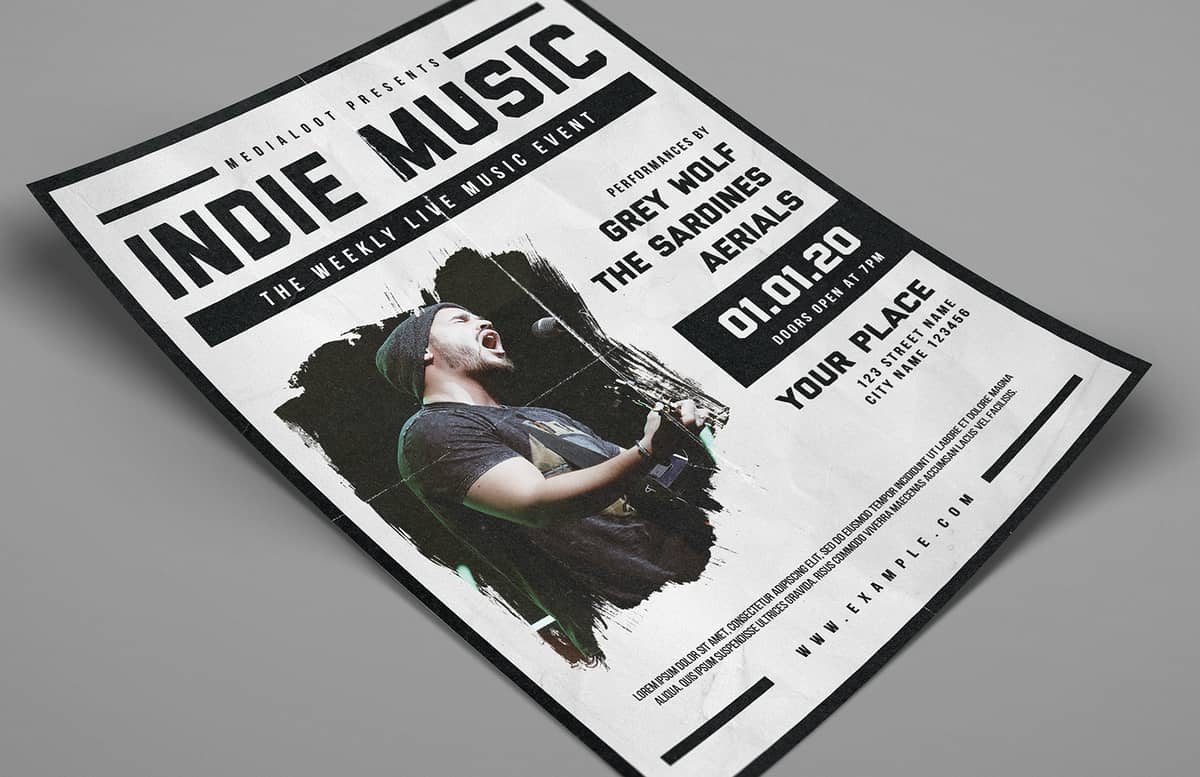 Indie Music Live Event Flyer Preview 1