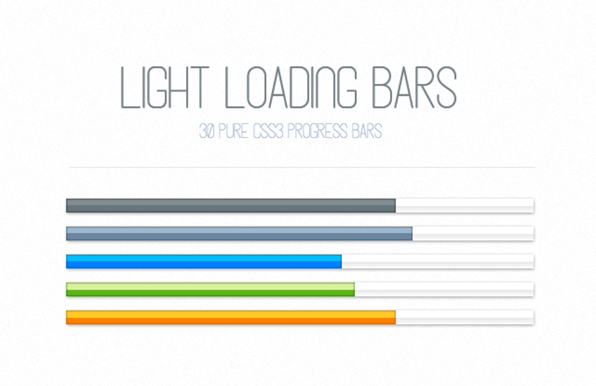 Light CSS3 Loading Progress Bars — Medialoot