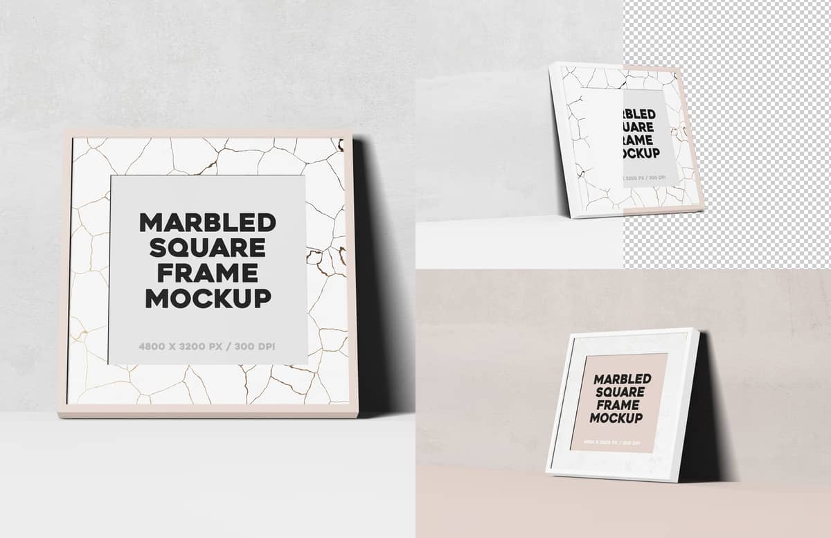 Marbled Square Frame Mockup Preview 1