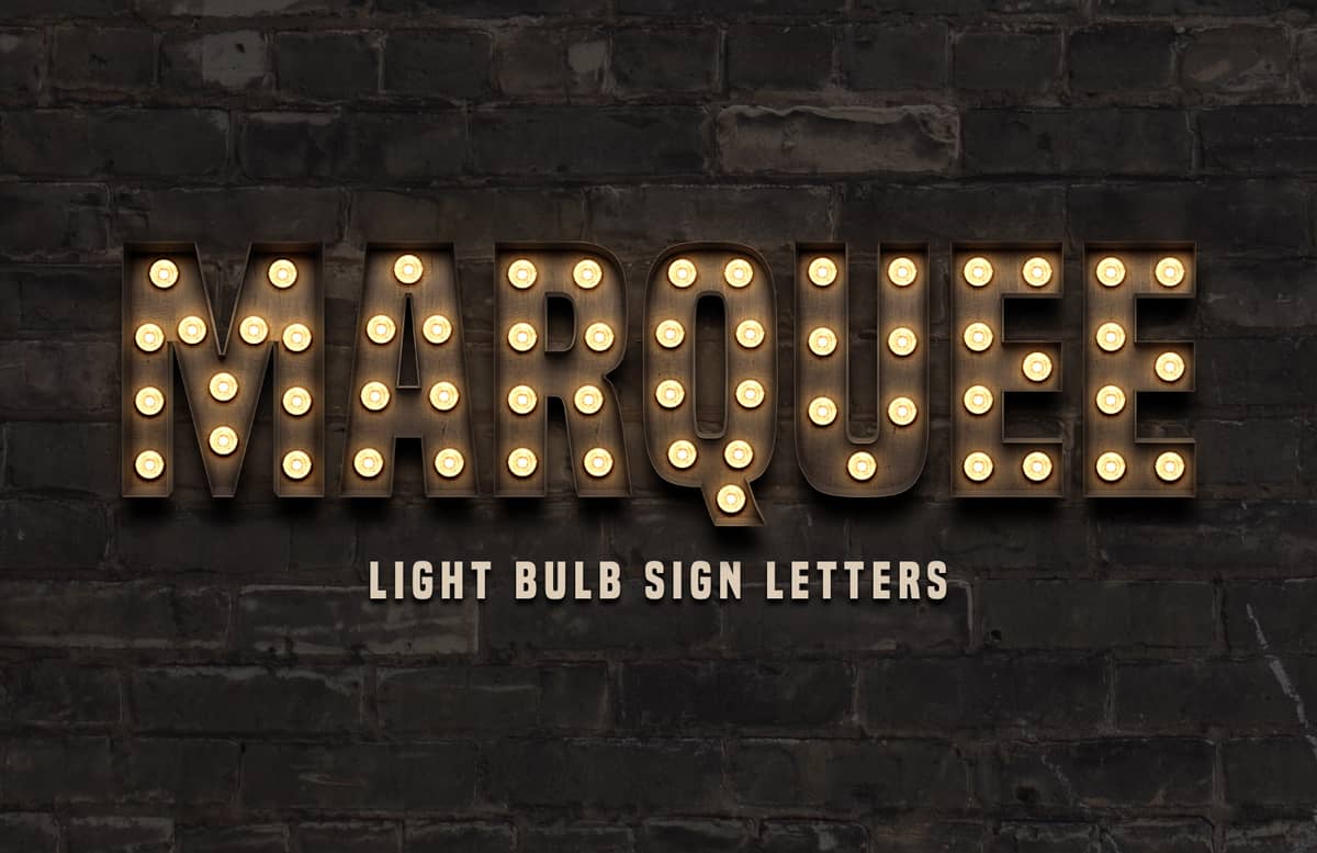Marquee Light Bulb Sign Letters Preview 1A