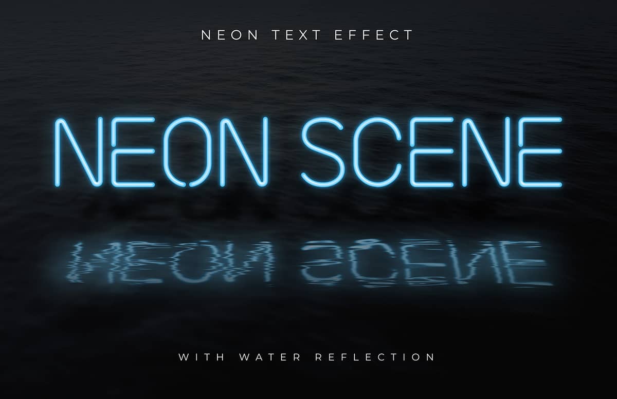 Neon Text Effect Scene Mockup Preview 1A