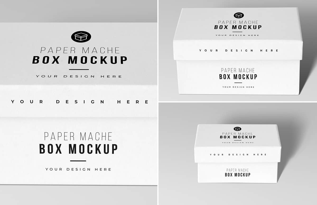 Paper Mache Craft Box Mockups Previews 1A