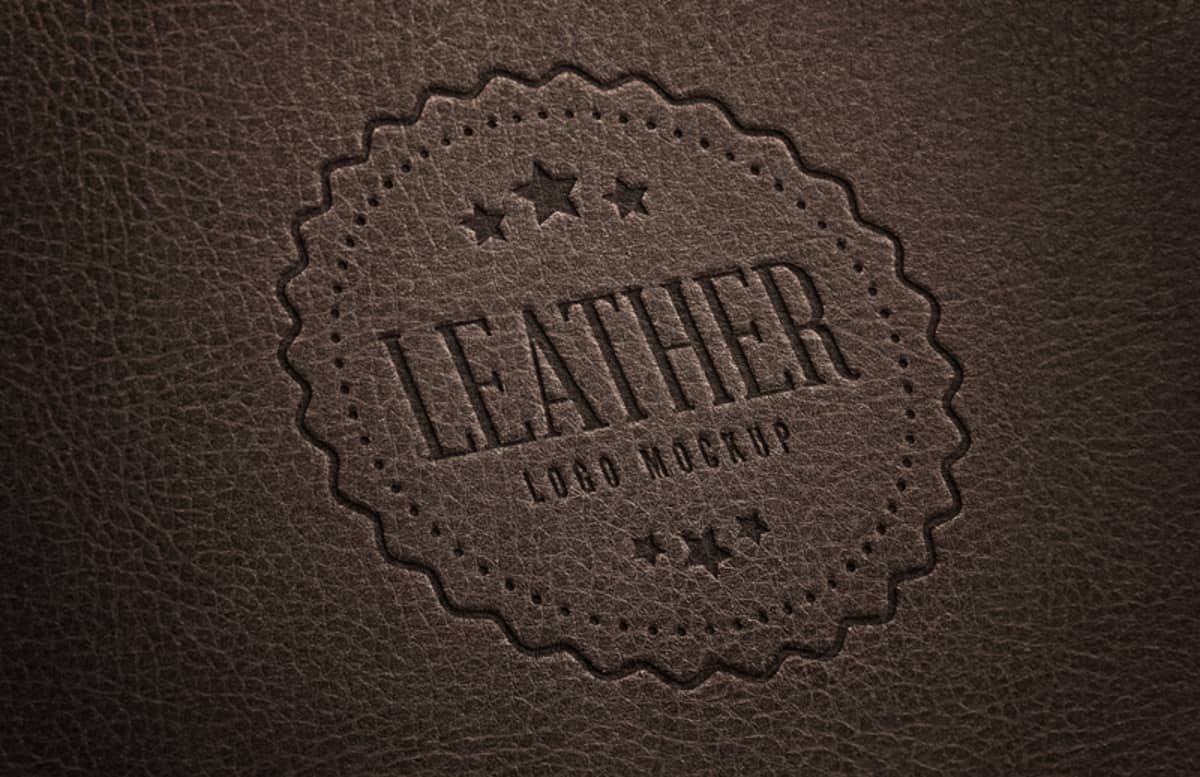 Stamped Leather Logo Mockup — Medialoot