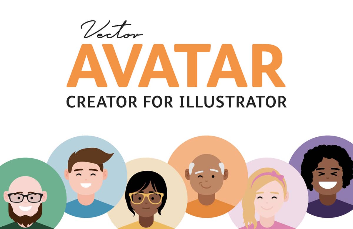 Avatar Icon Creator Pack: Build your Own Vector Character in Illustrator