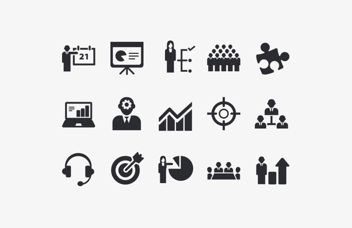 Vector  Business  Icon  Set  Preview 1A