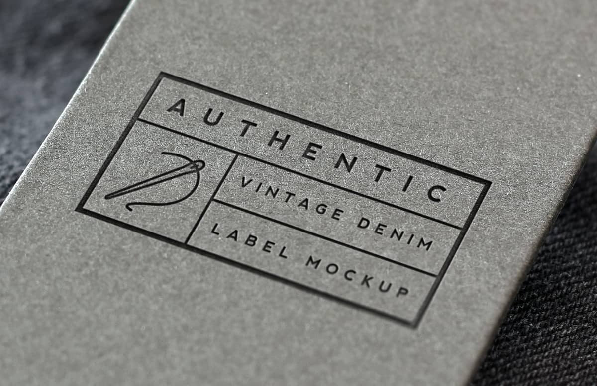Vintage  Denim  Label  Logo  Mockup  Preview 1D