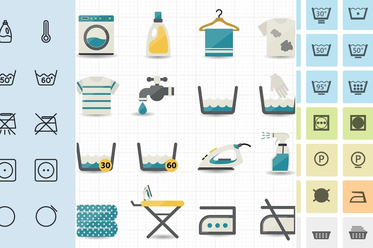 Care instructions, clothing, dry, laundry, symbols, tumble, washing icon -  Download on Iconfinder
