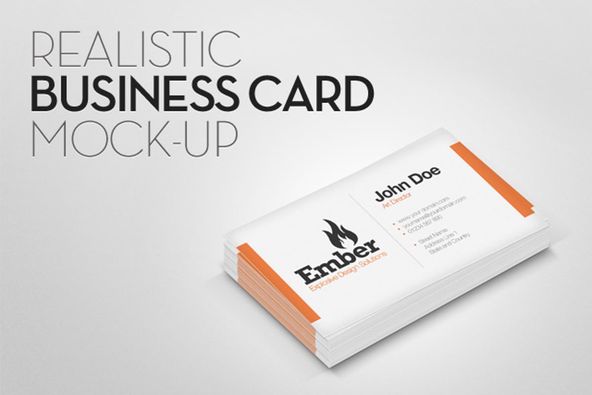 Download Realistic Business Card Mock-up — Medialoot