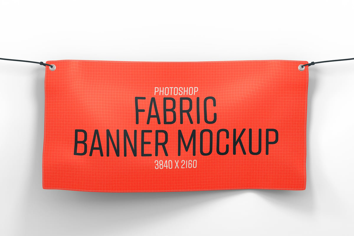 Download Fabric Banner Mockup — Medialoot
