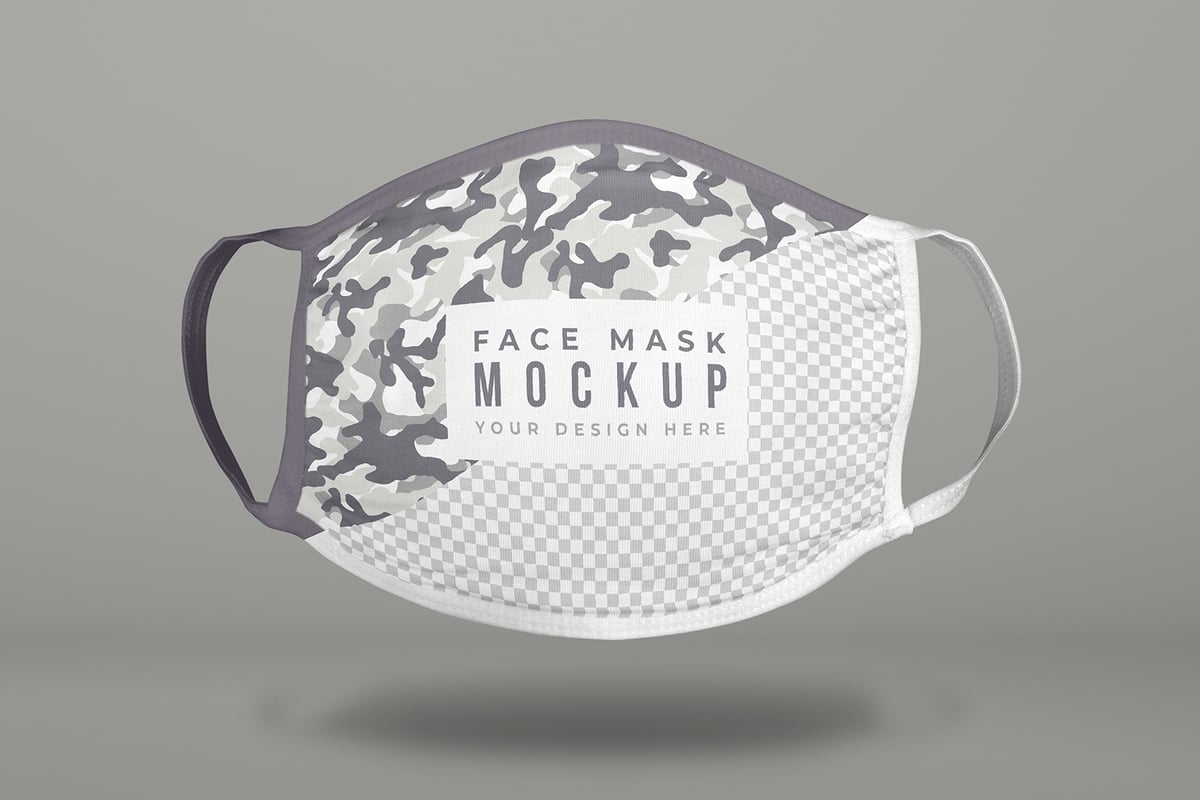 Download Floating COVID Face Mask Mockup — Medialoot