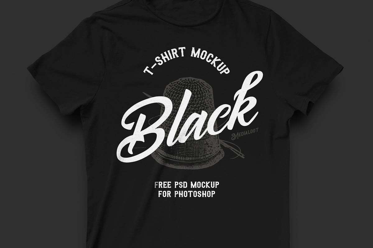Free Black T-Shirt Mockup — Medialoot