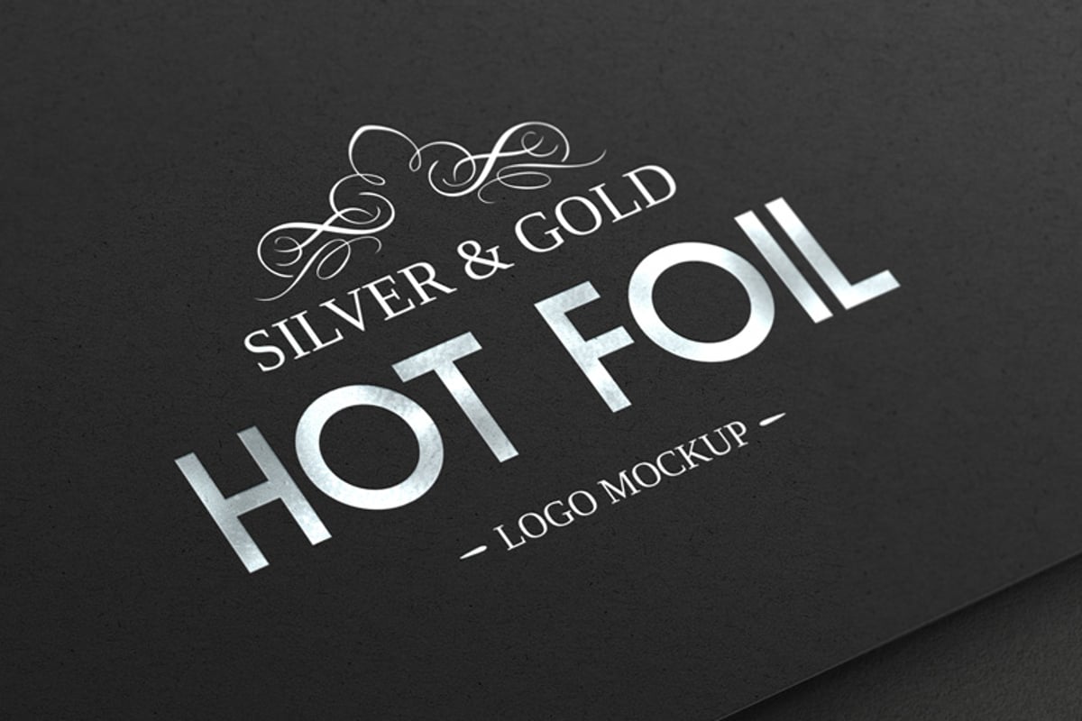 Silver & Gold Hot Foil Logo Mockup — Medialoot