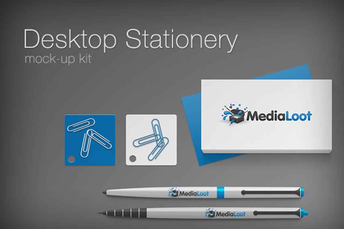 Download Desktop Stationery Mockup Kit — Medialoot