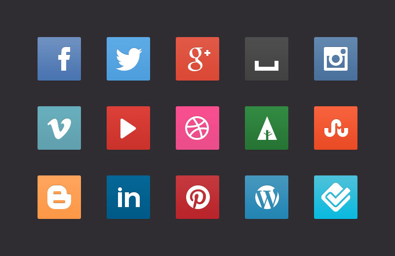 Free CSS3 Social Media Buttons | Medialoot