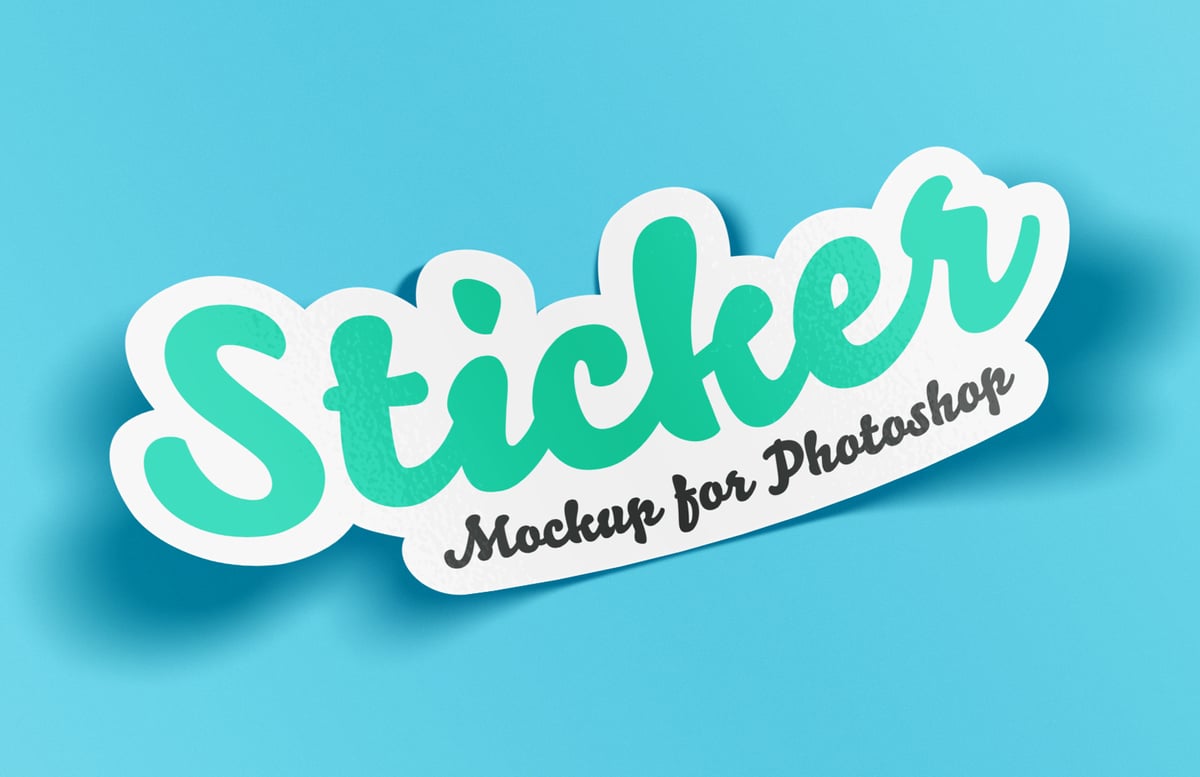 Sticker Mockup for Photoshop — Medialoot