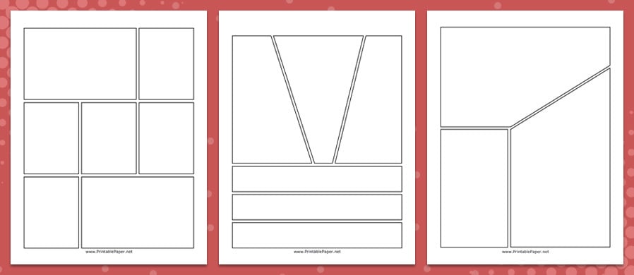 30 Sheets Comic Strip Template/Blank Graphic Novel Template